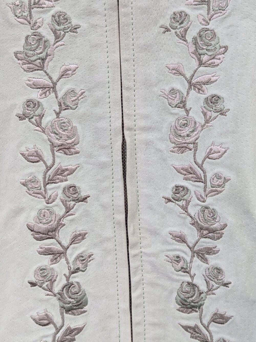 Northern Reflections Mint Green Embroidered Suede Leather Jacket Cottagecore XL - Picture 9 of 10